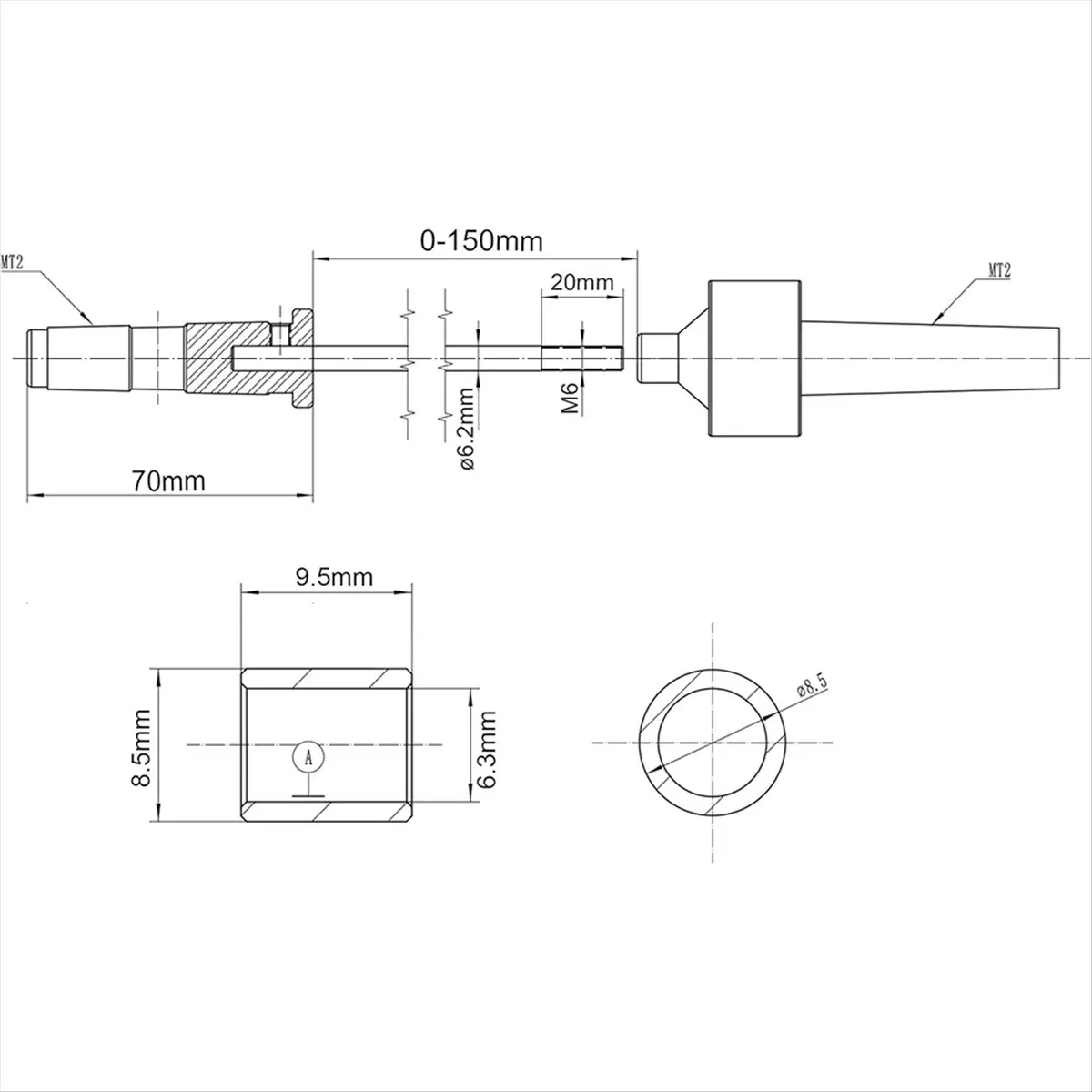 

2026 + Pencil Spindle Kit with 5 Bushings, 7mm Drill Bit and Spindle Saver, MT2 for Woodworking