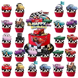 McQueen Cake Toppers Lightning McQueen Birthday Cake Decorations Boys CupCake Topppers For Kids Baby Shower Supplies Gifts