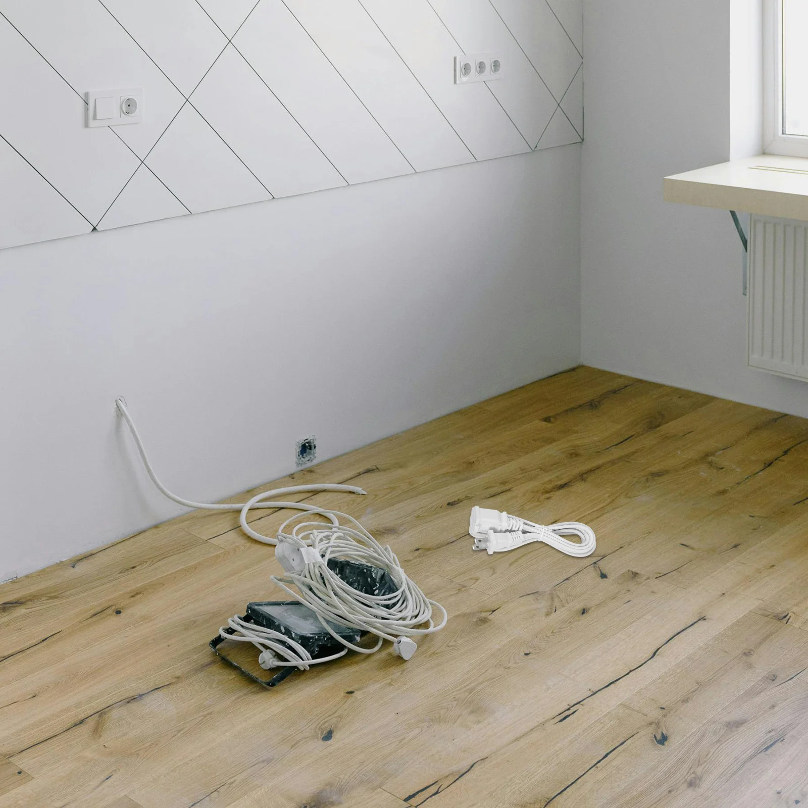 

Удлинительный кабель 1,5 м, 2-контактный, 10 А, для мастерской и дома, черный