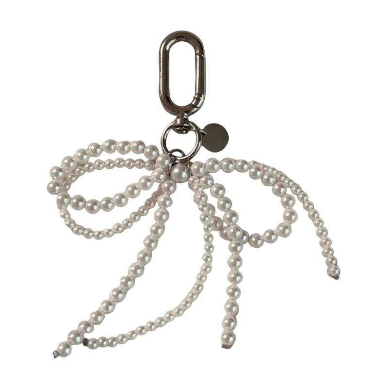 

Fashionable Pearls and Silver Bead Butterfly Bowknot Pendant Portable Accessory for Parties Supplies and Office Wear