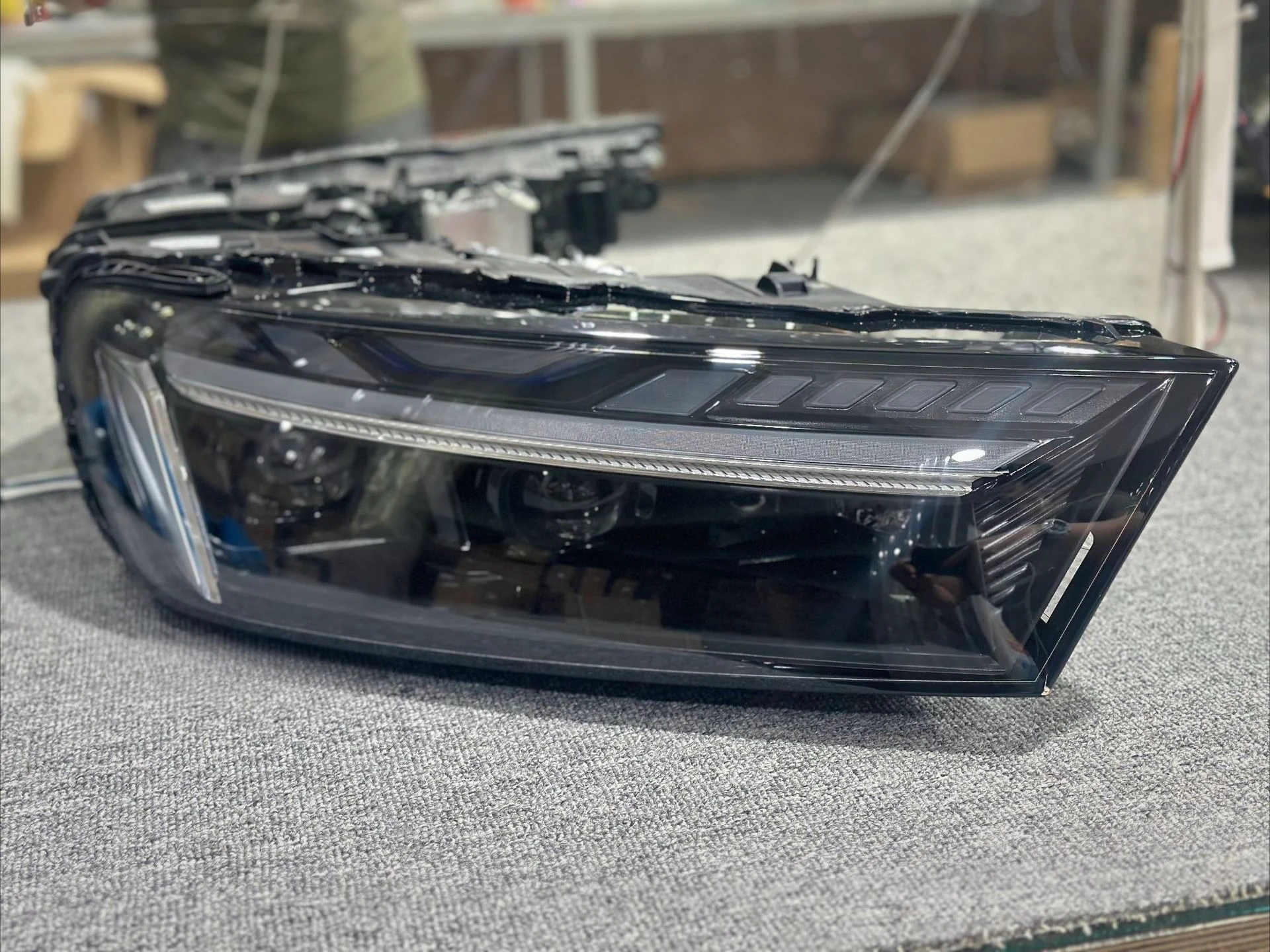 For Audi Q7 2016-2019 Auto Headlights Assembly Upgrade to Start Animation New SQ7 Style LED Projector Lens Car Tools Accessories