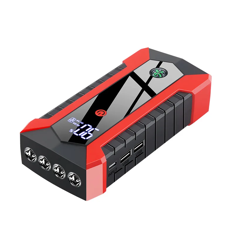 12V Car Battery Jump Starter Power Bank Portable Car Battery Booster Charge Starting Device Emergency Light Articles For Auto