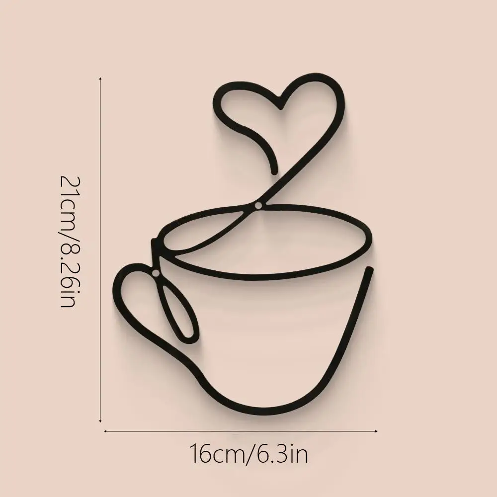 3pcs Set Creative Coffee Wall Hanging Fashion Set, Cafe Decor Home Iron Art Craft