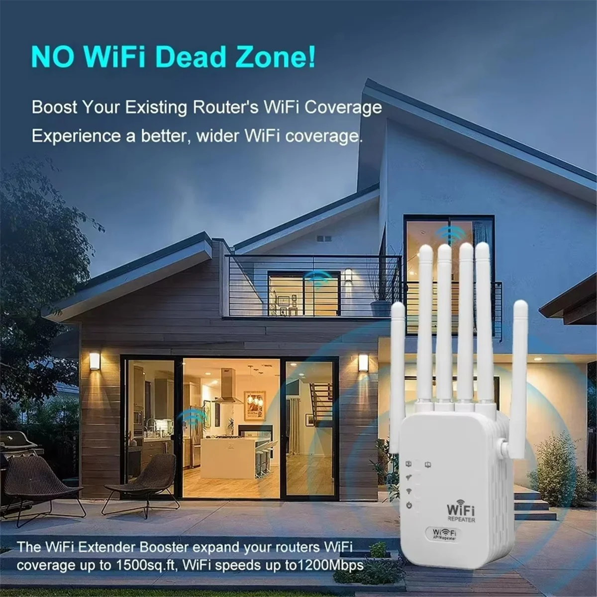 BABQ 1200Mbps repetidor WiFi inalámbrico amplificador de señal WiFi 2,4G 5G red de doble banda 802.11ac enrutador amplificador WiFi enchufe de la UE