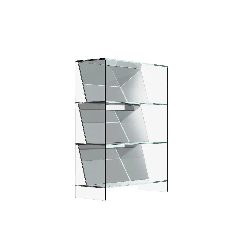 Glass CD Record Display Rack Multi Layer Vinyl Storage Shelf Sturdy Elegant Magazine Holder Modern Minimalist Furniture