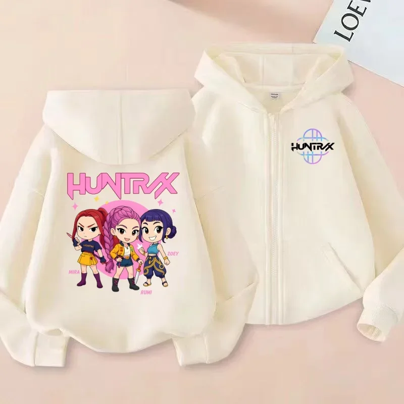 KPOP شيطان الصيادين Huntrix Q-الإصدار مجموعة ثلاثة أشخاص مطبوعة للأطفال سستة قميص سترة عصرية لطيف على الطراز الكوري #3