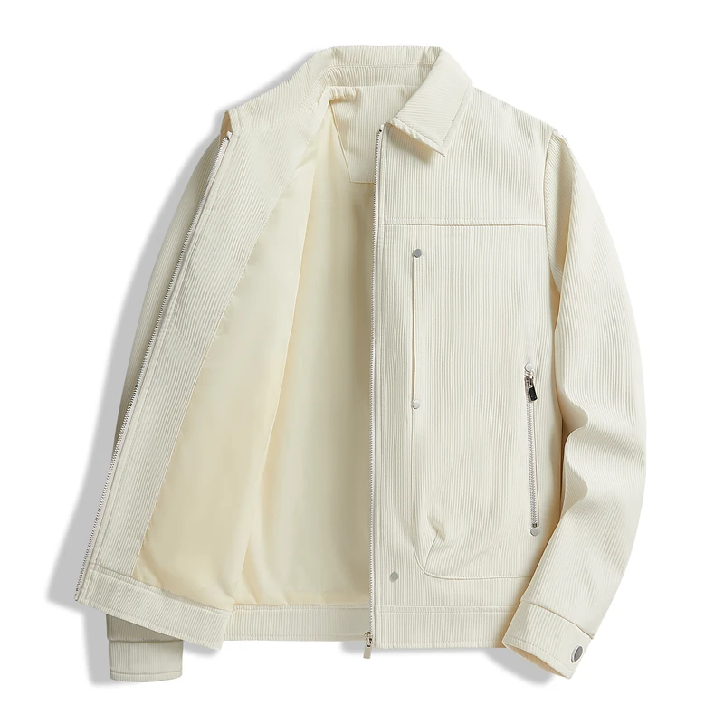 

Spring Autumn Trend Men Jacket Coats Outdoor Casual Turn-down Collar Male Clothes Comfortable Zipper Outerwear Fashion All-match