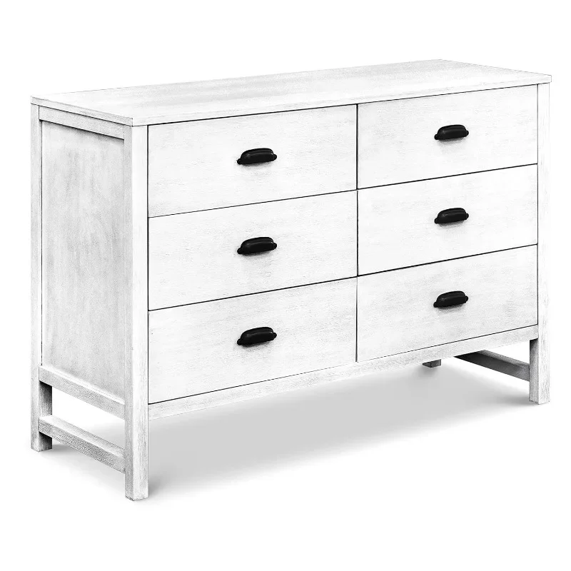 Duplo Dresser em Cottage Branco, Fairway, 6-Drawer