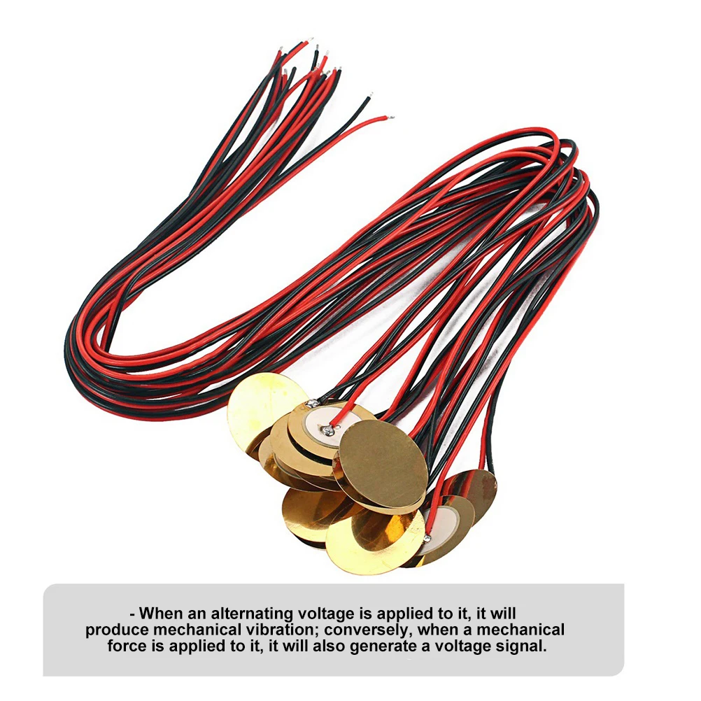 

12pcs PiezoDisc CeramicLeads GuitarPickup Sensor DrumTransducer Wafer Plates Metal Sound Vibration Microphone Install