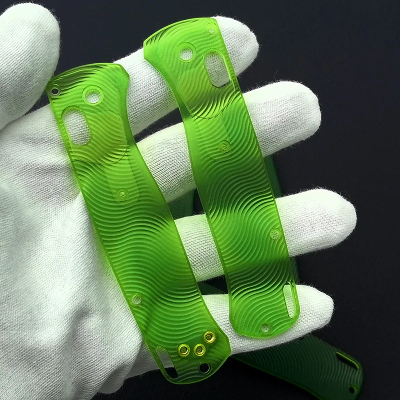 

NEW Custom Green Transparent Acrylic Grip Handle Scales For Genuine Benchmade Bugout 535 Knife DIY Making accessories Parts