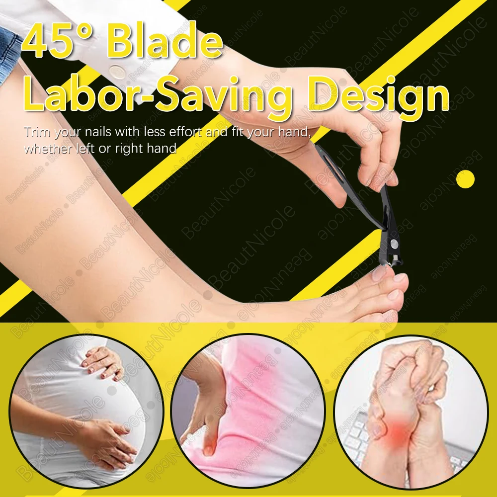 1Pcs Angled Head Nail Clipper Toe Nail Clippers Thick Nails Wide Jaw Opening Toenail Clippers Long Handle Fingernail Clipper