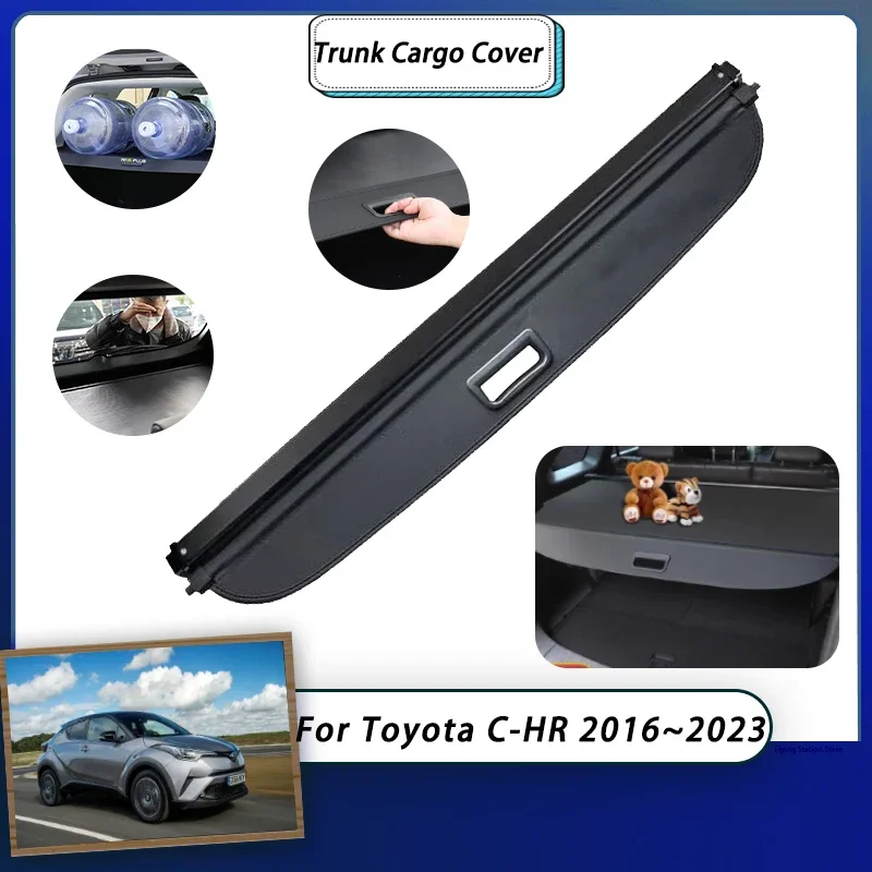 

for Toyota C-HR CHR C HR 2023 Accessories 2016~2022 Car Trunk Cargo Cover Luggage Organizer Curtain Retractable Shielding 2018