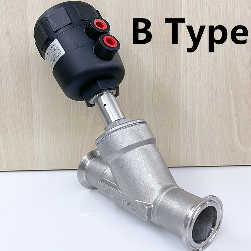 Magnetventil Stainless Steel Tri-Clamp Ends Y Shaped Angle Seat Valve 1/2'' to 2'' High Temperature Pneumatic Actuated for Steam Gas Wasser und Dampf — Detail 3