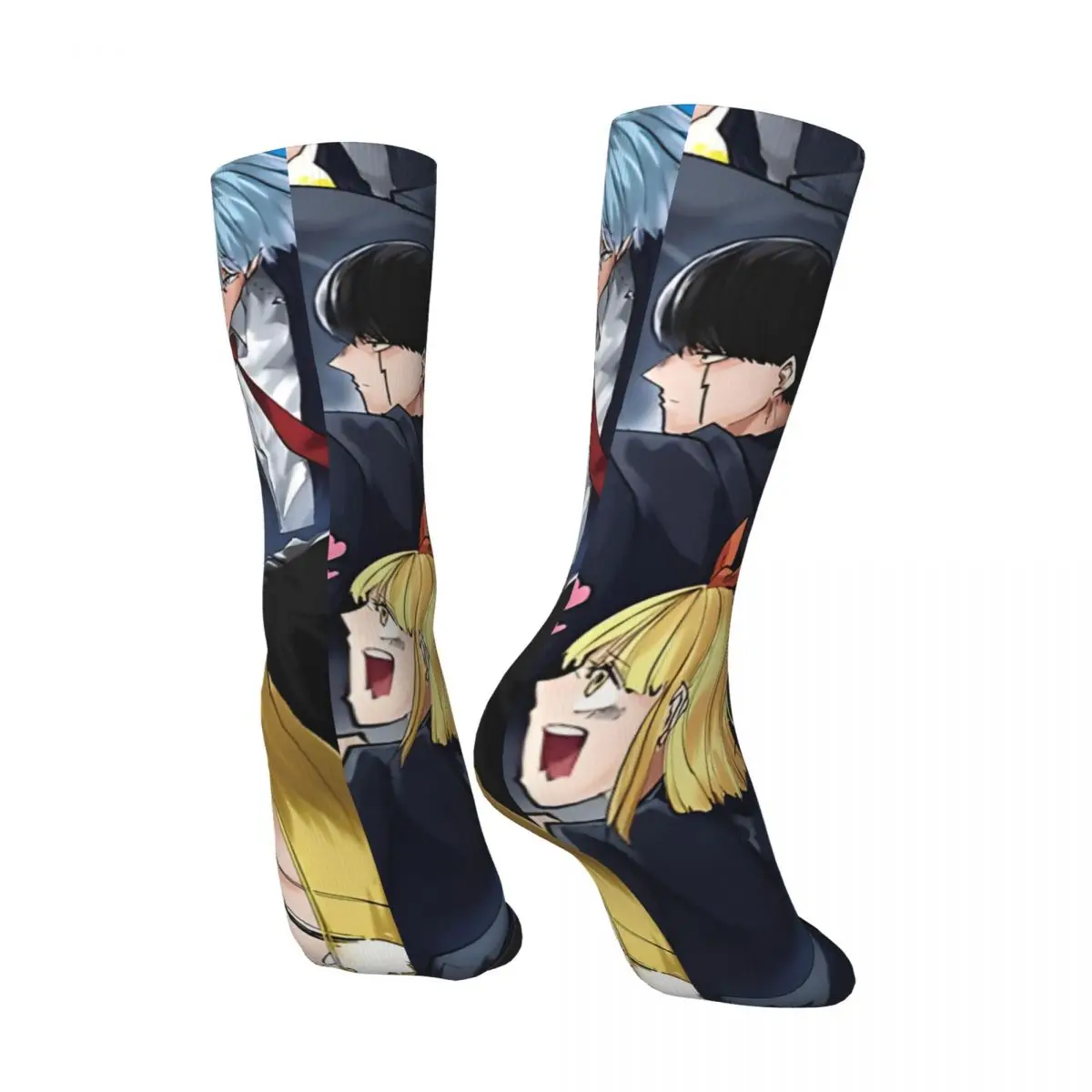 Funny Happy Men's compression Socks Adola Dormitory Retro Harajuku Mashle Magic And Muscles Hip Hop Pattern Crew Crazy Sock