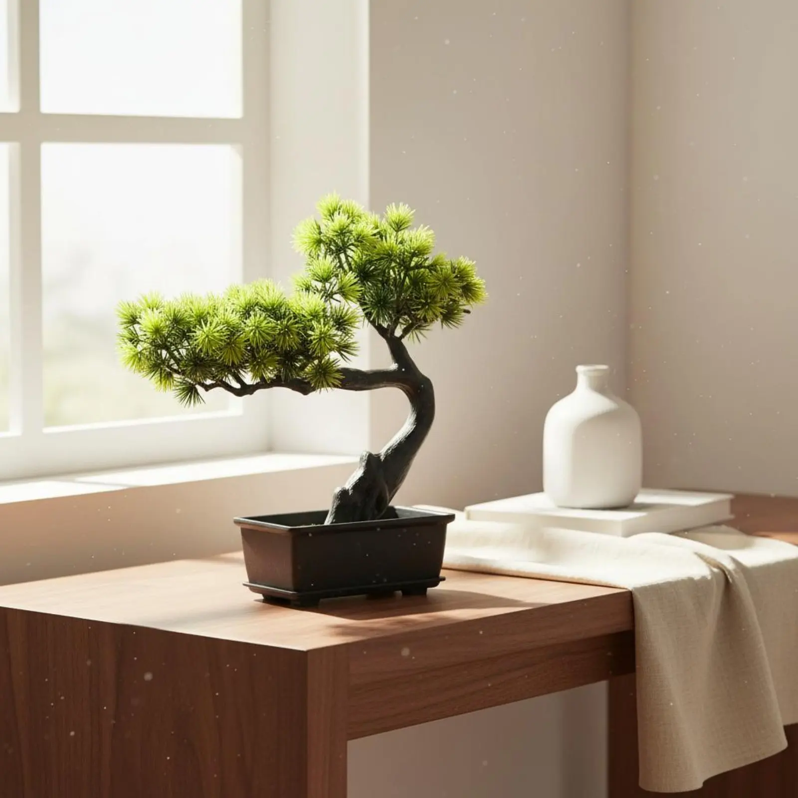 Fake Conifer Bonsai No Watering Needed Fake Conifer Tree Plant Artificial Bonsai Tree Realistic Japanese Design Decor Lively
