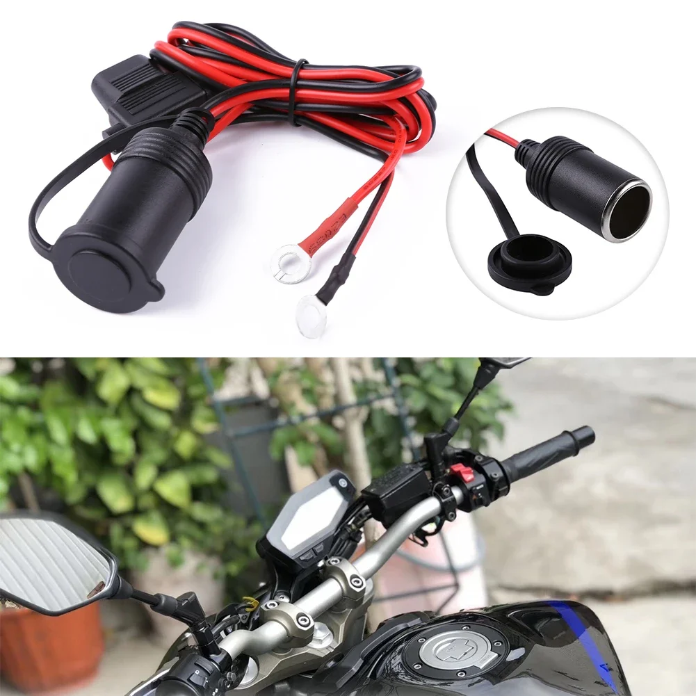 Car Cigarette Lighter Socket 12V-24V Waterproof Plug Power Outlet Adapter for Motorcycle Truck with 10A Fuse+Cable