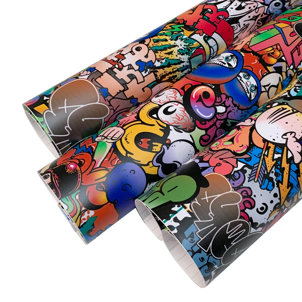 สติกเกอร์รถ Graffiti สไตล์ไวนิลห่อฟิล์ม Auto Wrap สติกเกอร์ฟอยล์ไวนิลกันน้ําป้องกันฟิล์มรถอุปกรณ์เสริม