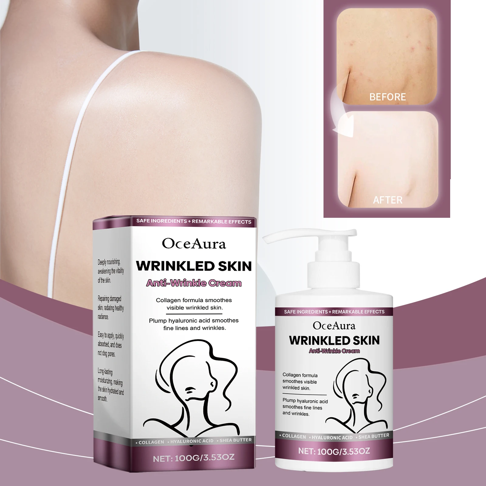 

OceAura Body Firming Cream Moisturizing Soft Skin Refreshing Non-sticky Firming Light Tattoo Body Care Cream