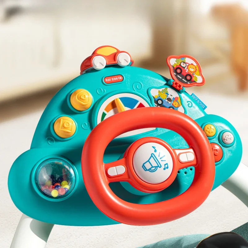 Baby Electric Steering Wheel for Car Seats and Stroller Toy with Sound Kids Early Educational Stroller Steering Wheel Vocal Toys