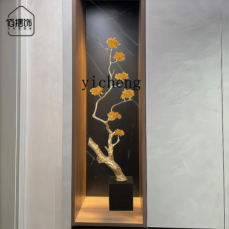 

XL citrine fortune tree ornament porch wall cabinet light luxury high sense vertical height lucky handicrafts