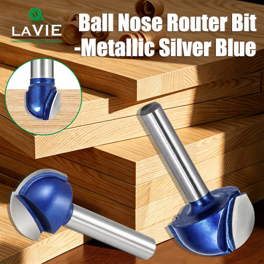 LAVIE 1pc 1/4" Shank Carbide Tipped Core Box Router Bits , Round Bottom Wood Milling Tools Diameter 12.7mm-25.4mm