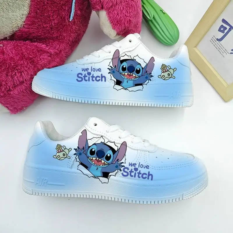 Kawaii Stitch Sport Shoes Disney Stitch Basket Shoes Angel Casual Sneakers Kid Tennis Shoes Lilo & Stitch Board Shoes Size 35-44