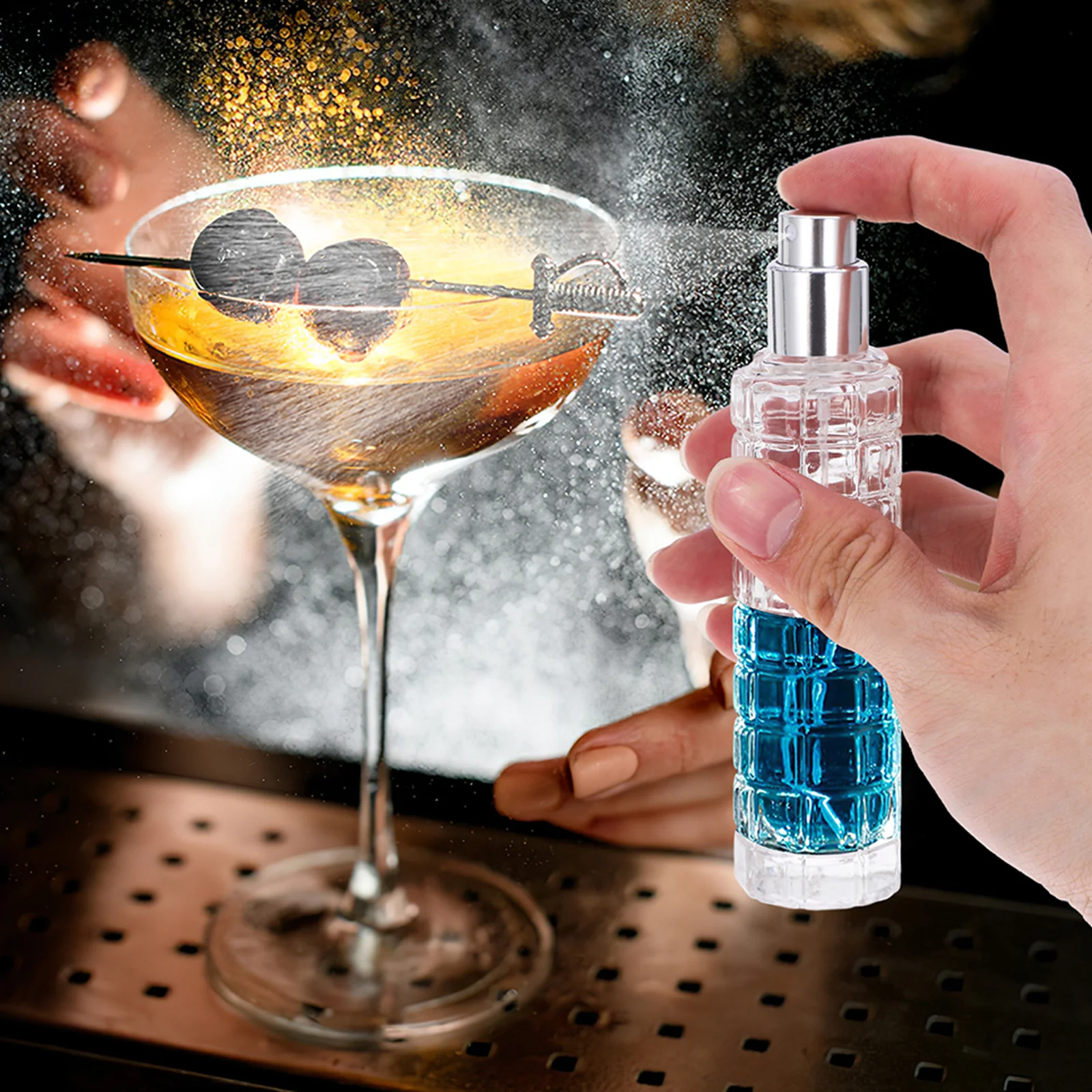 3 قطعة رذاذ زجاجي مرير زجاجات رذاذ قابلة لإعادة الملء جرة صغيرة محمولة للكوكتيلات قهوة اسبريسو بخاخ رذاذ عطر #2