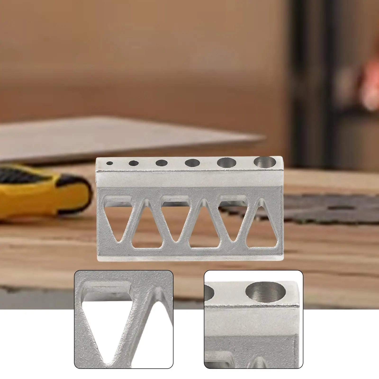 

Pipe Drill Jig Triangle Window Cutouts for Visability Pipe Hole Drill Jig