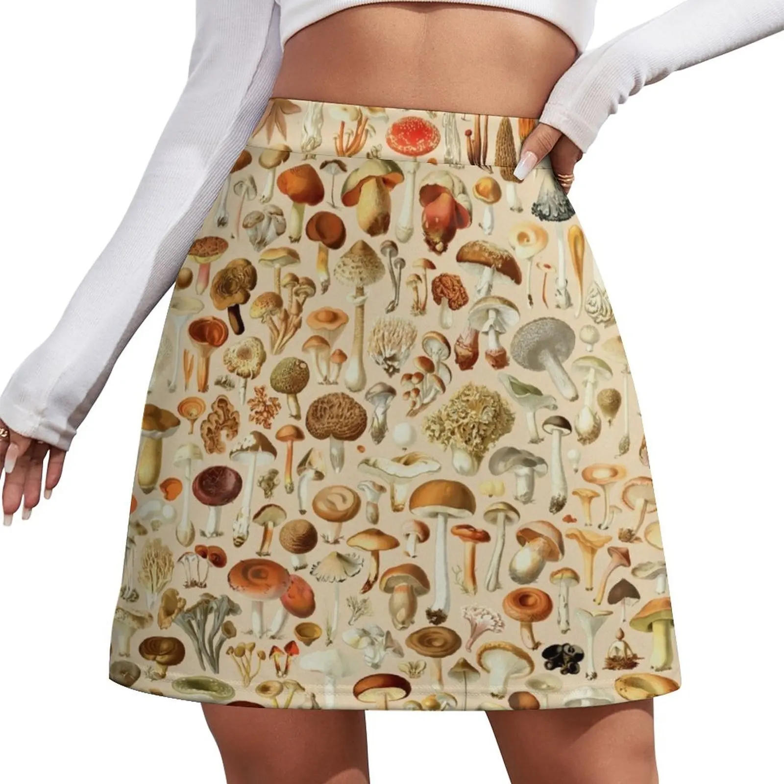 Vintage Mushroom Designs Collection Mini Skirt korean ladies summer Women's dress Female skirt Clothing Mini Skirt