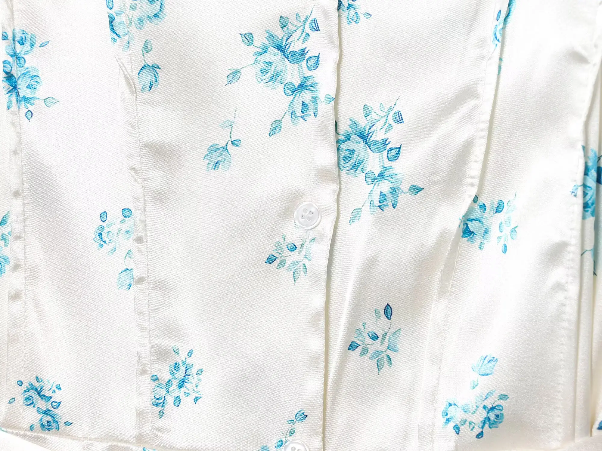 여성 긴팔 V넥 싱글 버튼 맥시 새틴 드레스 가을 플로럴 프린트 롱 드레스 (벨트 포함)