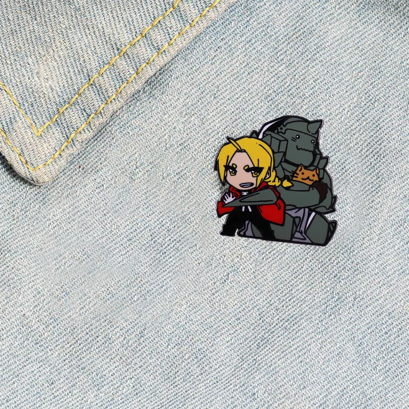 High Quality Japanese Manga Fullmetal Alchemist Enamel Pin Anime TV Badge Cartoon Brooch Backpack Hat Bag Lapel Pin Accessories