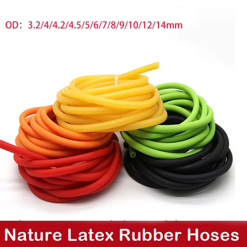 

Nature Latex Rubber Hoses New Arrive Color IDxOD 1.6~10mm High Resilient Surgical Medical Tube Elastic Band Slingshot Catapult