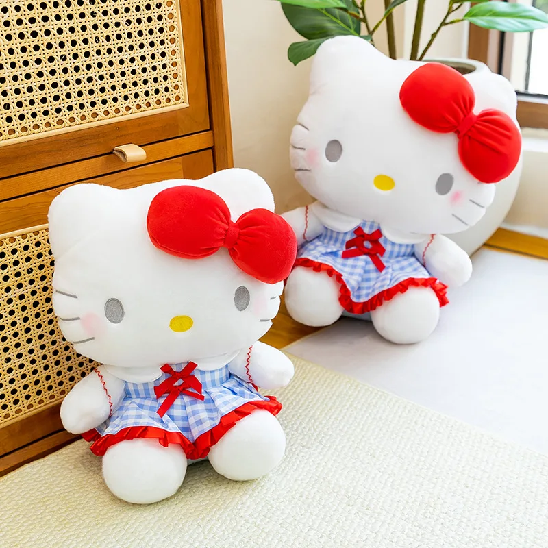 

30/50CM Sanrio Big Size ‌Bowknot‌ Hello Kitty Plush Toys Cartoon Peluche Comfortable Soft Dolls Ornament Children's Toys Gifts