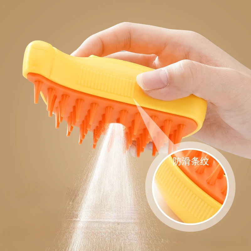 1Pc Electric Spray Comb for Dogs and Cats Massaging and Detangling Hair with One Click Banana Pet Spray Comb