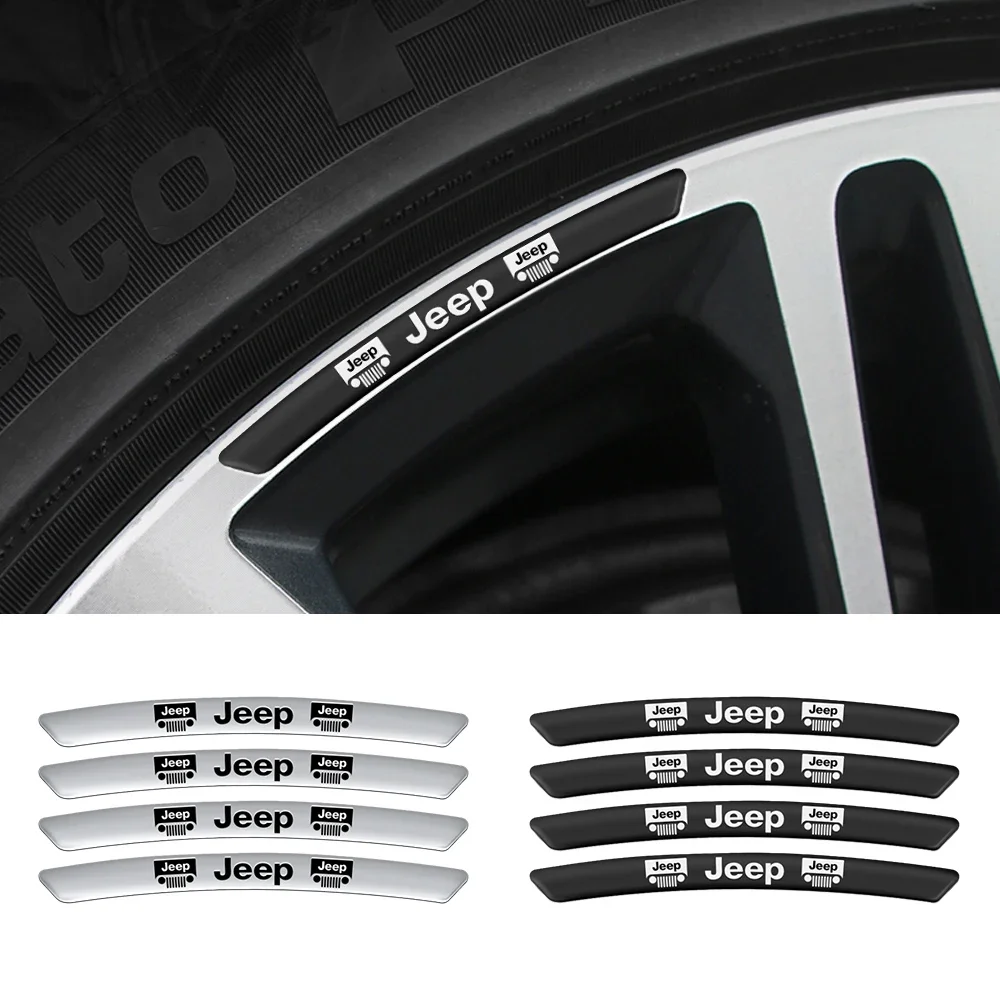 

4pcs Aluminum Car Badge Wheel Rims Sticker Auto Refit Accessorie For Jeep Renegade Wrangler JK Patriot Trail Hawk Commander JPB