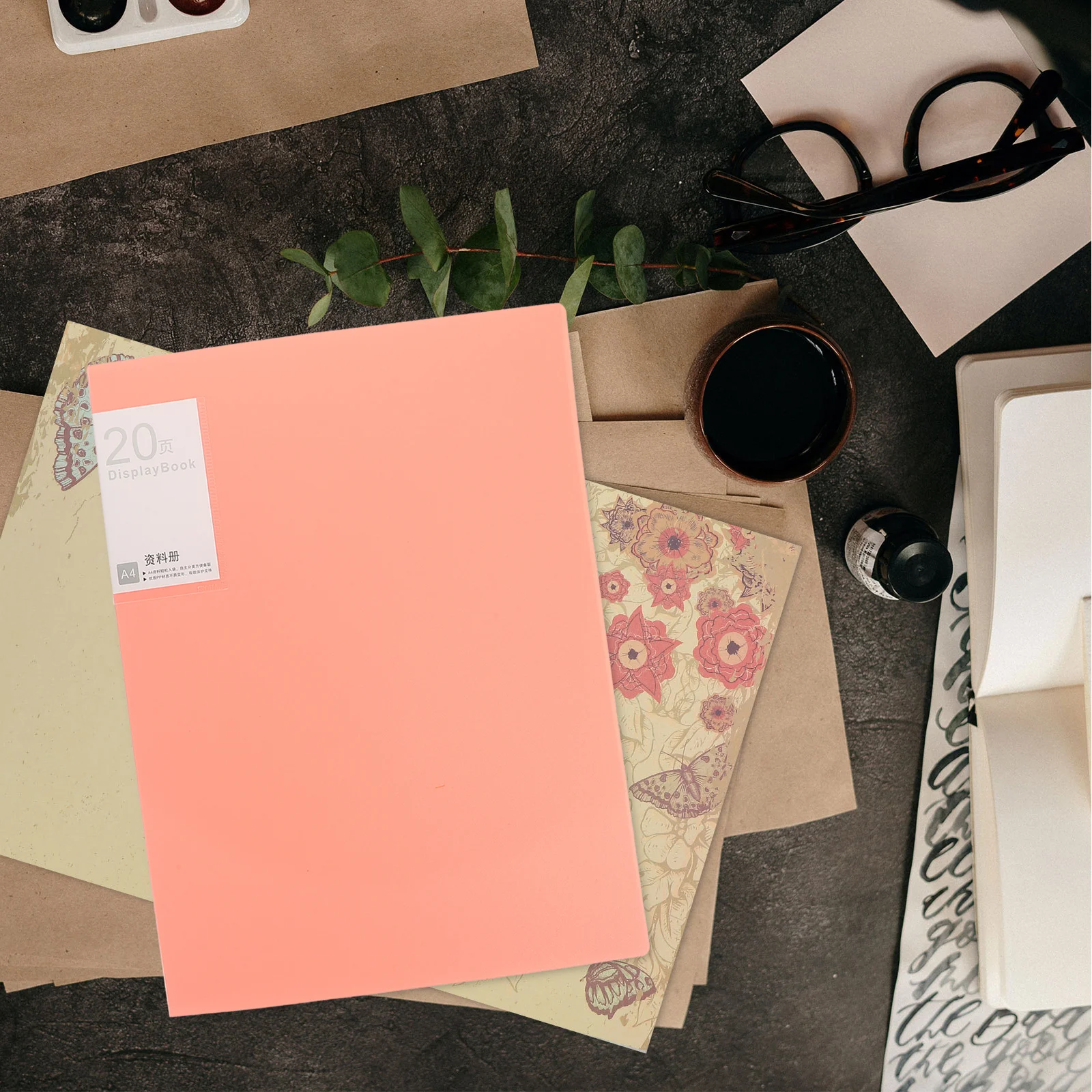 

Information Booklet Folder A4 20 Pages Plastic Insert for School Office Filing and Test Paper Organization Pink