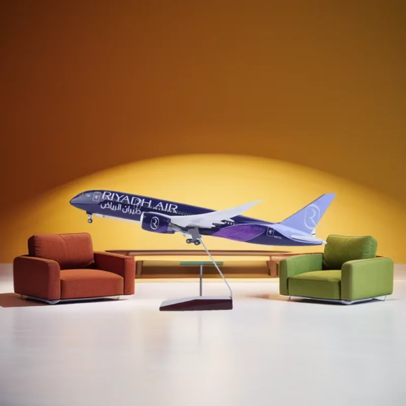 

Riyadh Airways B787 Airplane Model 47CM Scale Large Aircraft Model with Landing Gear Stand for Decoration Toys Models Collection
