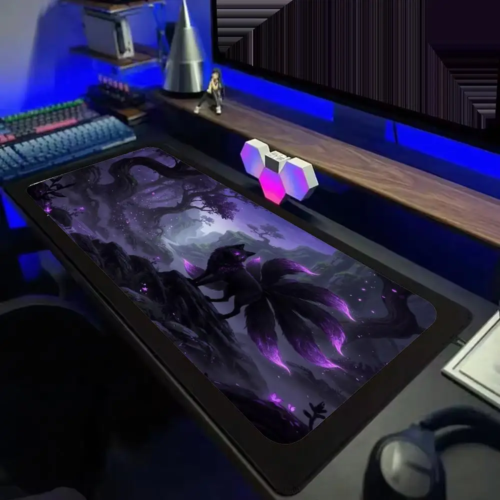 Mystic Purple Forest Aesthetic Large Desk Mat, Non Slip Fantasy Creature Mousepad for Desktop Decoration mouse pad
