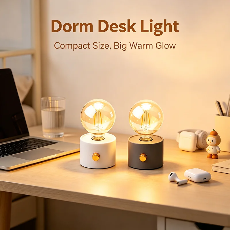LED  Retro Bulb Shape LED Night Lamp Battery Operated Desktop Light for Bedroom Baby Room Office Corridor Indoor Decor Lighting