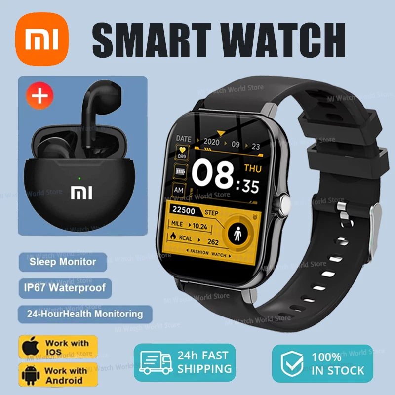 Xiaomi Original Smart Watch For Men Women Gift For Full Touch Screen Sport Fitness Watches BT Call Digital Smartwatch Wristwatch