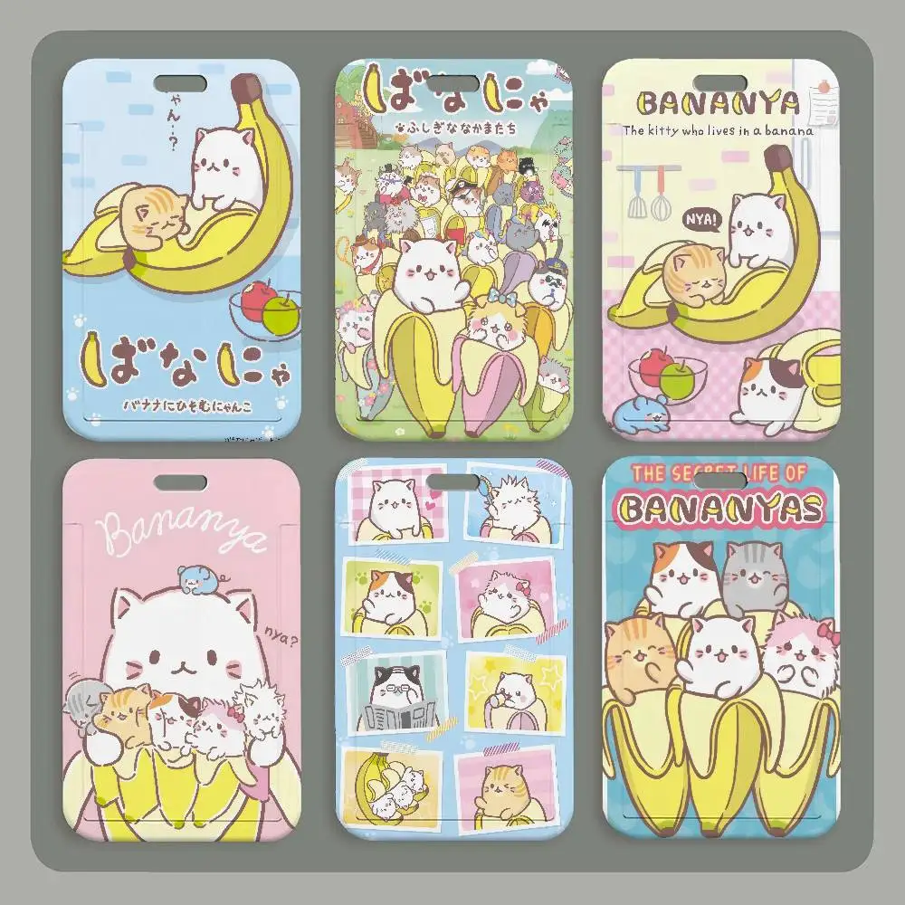 

Милая коллекция: Держатель для ID-карты с мультяшным котенком Бананя, шейный ремешок-подвеска, держатель для пропуска, бейдж, подарок