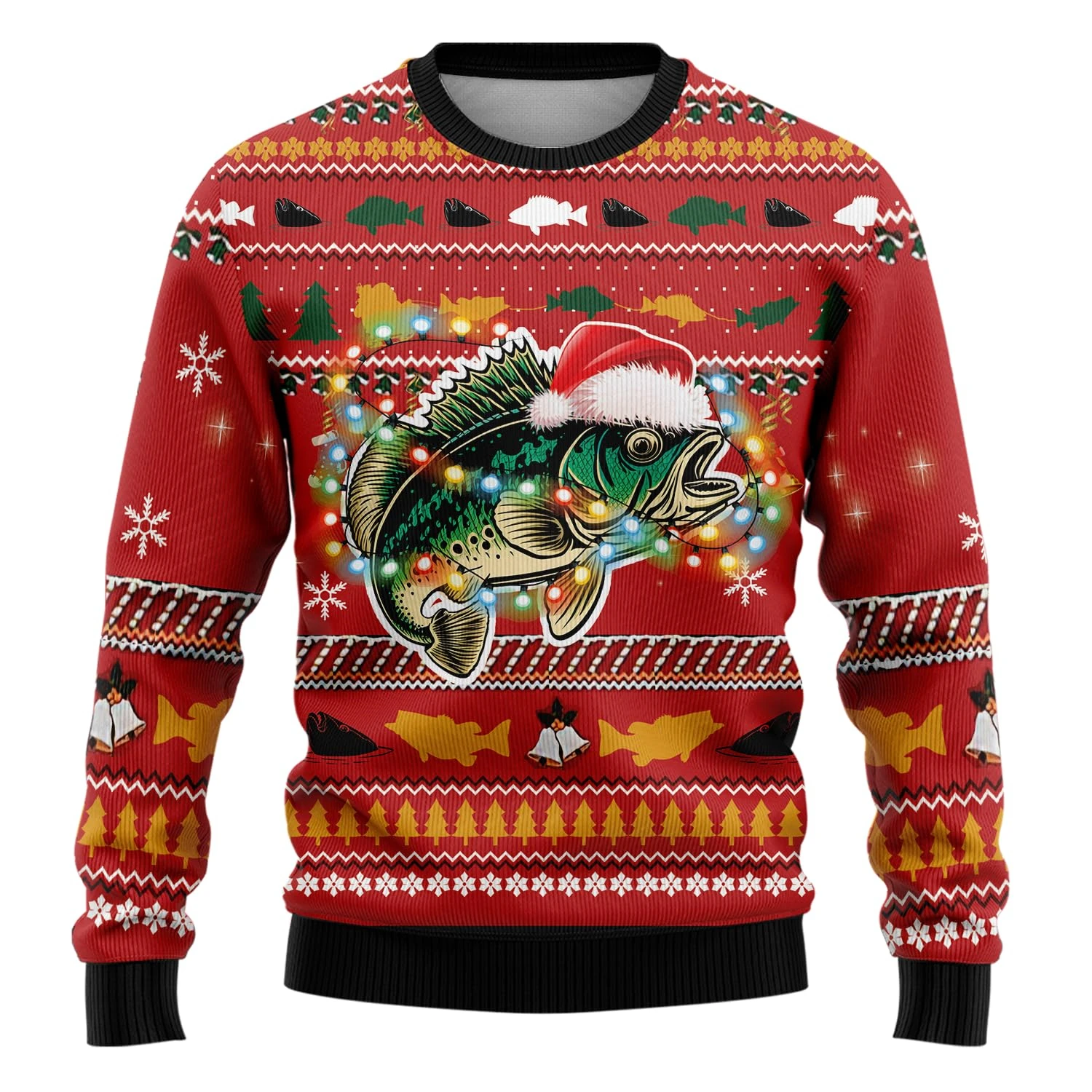 New Fishing Lovers Ugly Christmas Sweaters For Man Clothing Fisherman Unisex Christmas Jumper Set Fish Club Xmas Party Sweater