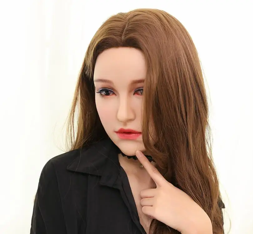 (M10 Aglaia) فستان متقاطع برأس كامل من السيليكون الواقعي للنساء المتحولين جنسيا قناع تزيين متقاطع عيون مزيفة