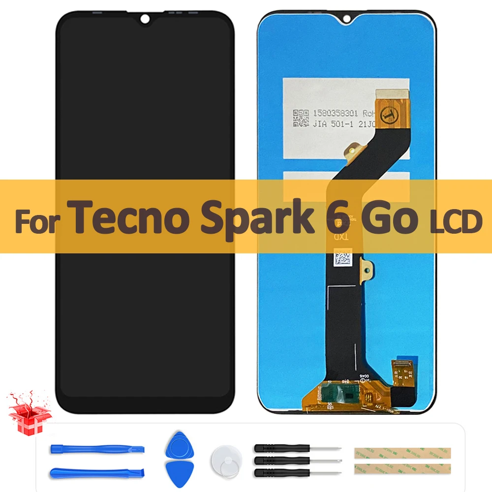 

6,52 "Оригинальный ЖК-дисплей для Tecno Spark 6 Go KE5, ЖК-дисплей, сенсорный экран, дигитайзер в сборе для Spark GO 2020 KE5S, замена