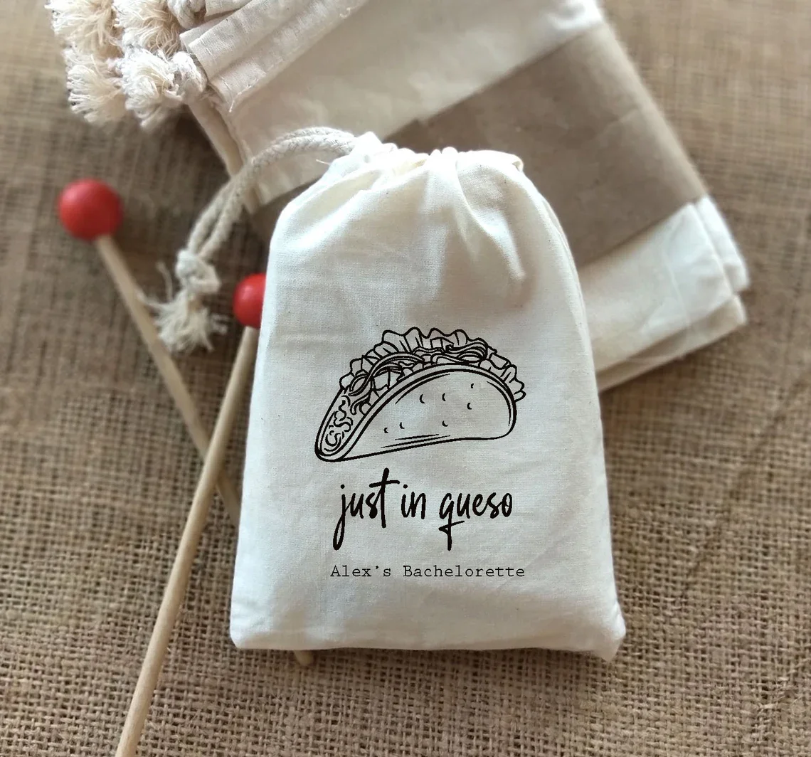 20 PCS Just In Queso Wedding Welcome Bags-Fiesta Wedding Welcome Bag-Fiesta Taco Wedding Favors-Taco Bags-Mexico Wedding - Bache