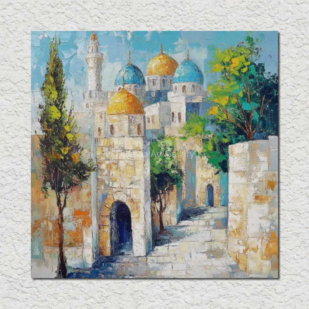 Jerusalem Landscape Canvas Prints Art Abstract Kotel Western Wall HD Poster Printed Jewish Picture for Living Room Decor Large