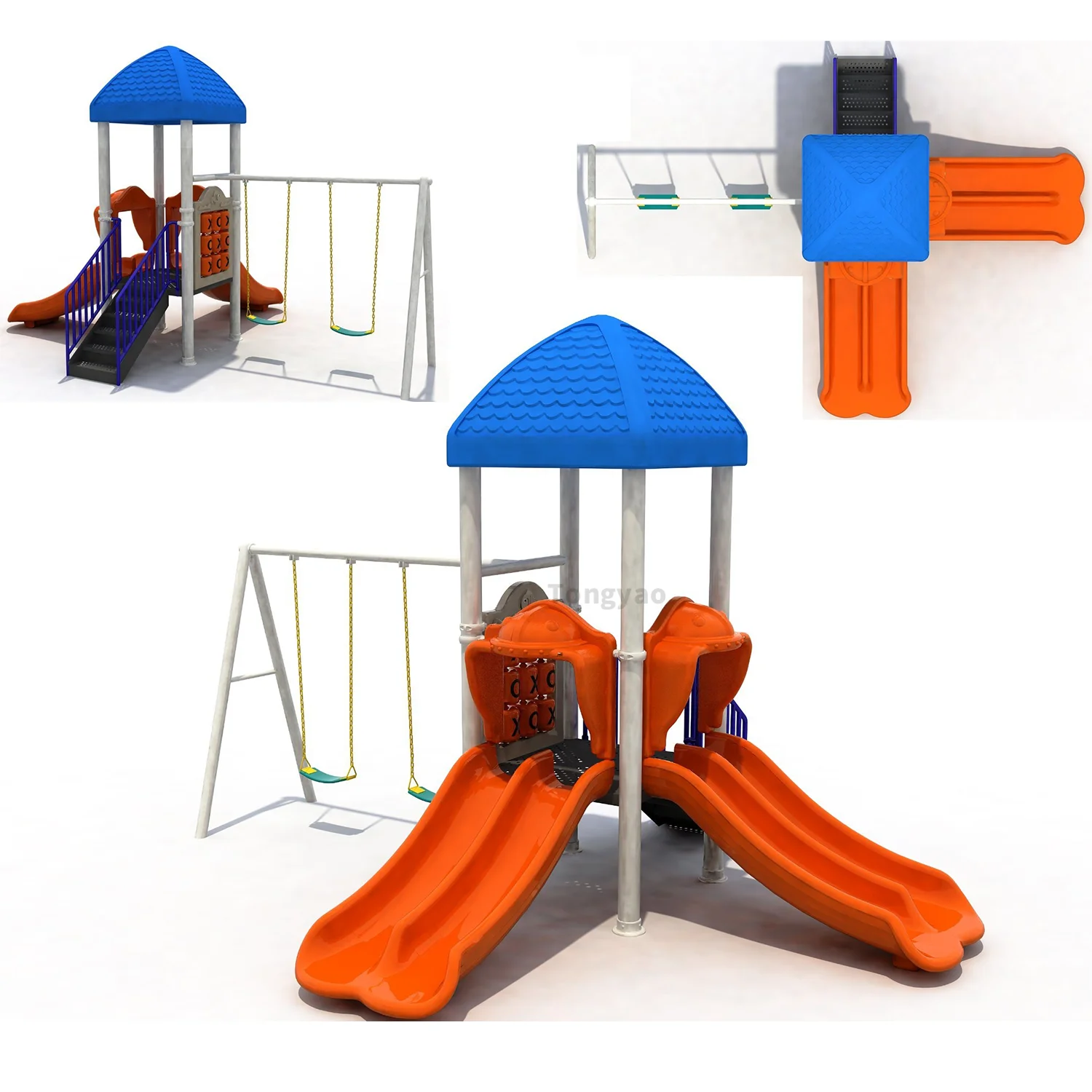 شريحة صغيرة للأطفال مع شريط قرد لمعدات اللياقة البدنية في الحديقة العامة الخارجية #5