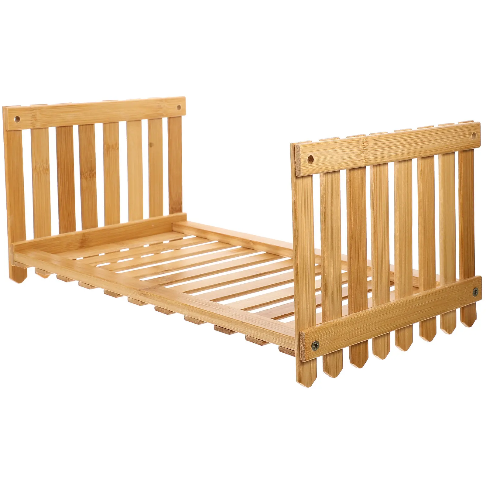 Single Layer Bamboo Storage Rack Sundries Organizer Plant Pot Stand Flowerpot Display Shelf Indoor Outdoor Home Decor Balcony