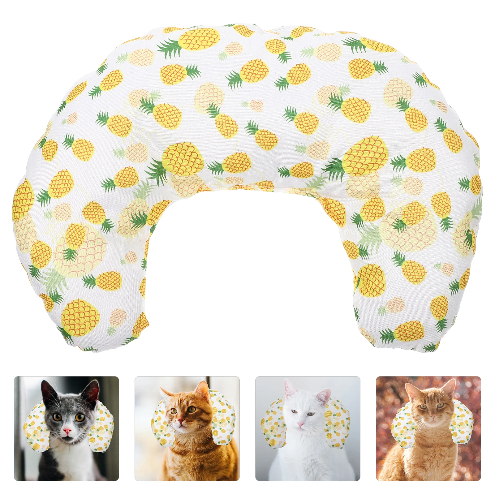 Almofadas para gatos Coluna cervical gatinho dormindo para tecido em forma de U interno