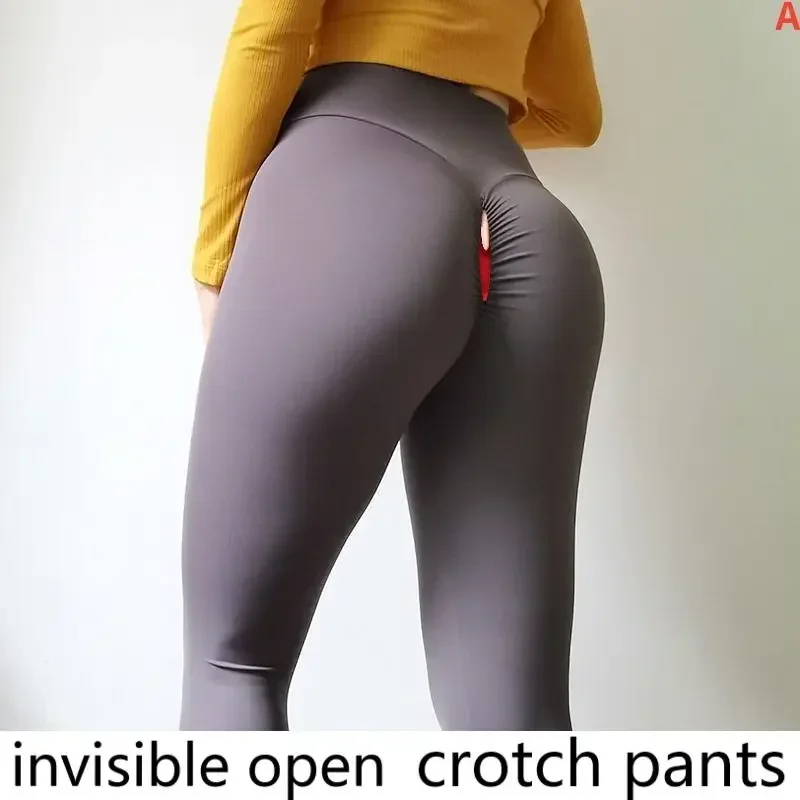 

Open-Crotch Pants Dance Pants Sports Pants Shark Pants Women's Outer Wear Yoga Clothes Quick-Drying with Double-Headed Invisible